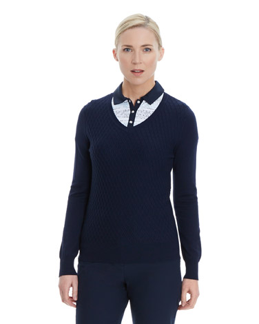 Padraig Harrington V-Neck Cable Knit Jumper